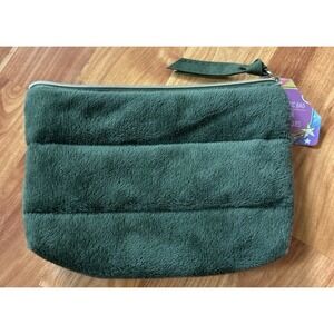 Faux Fur Green Cosmetic Bag